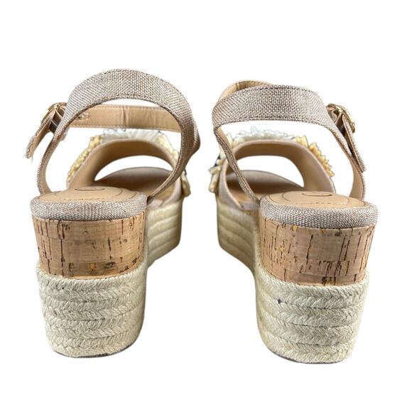 C Comfort Est. 1946 Wedges Size 8 M Straw Flower Platform Espadrille Sandals - Picture 4 of 11
